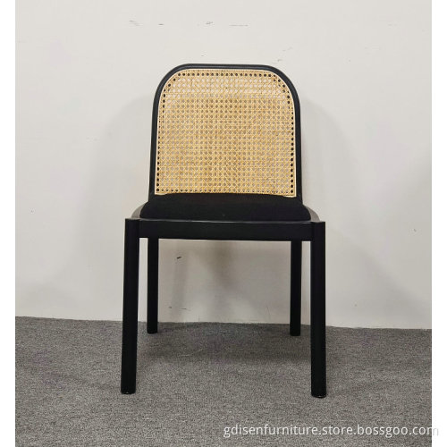Modern Solid Wood Dining Chair Kora CaneBlackHomeDiningChair